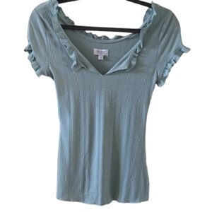 TRUE CRAFT WOMEN'S JUNIOR SHORT SLEEVE MINT GREEN  SUMMER RIBBED TOP SIZ…